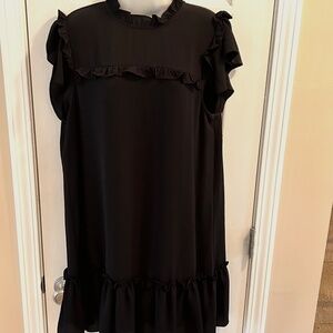 Cece Ruffle Mock Neck Shift Dress